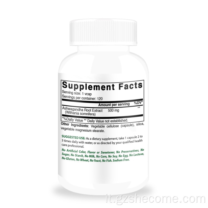 Ashwagandha sostiene il rilassamento India Capsule Ashwagandha